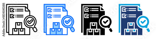 Quality Control Icon Set Multi Style Vector Illustration