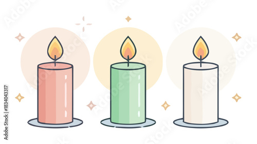 Three Pastel Candles