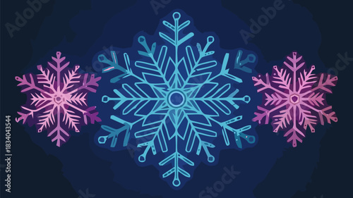 Elegant winter snowflakes design element for festive season greetings, holiday cards, and creative projects