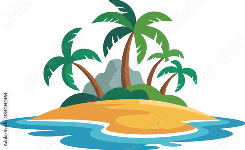 Island silhouette vector illustration white background