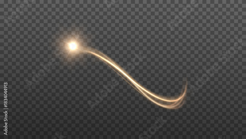 Gold glitter spiral overlay, vector graphic, on a transparent background.