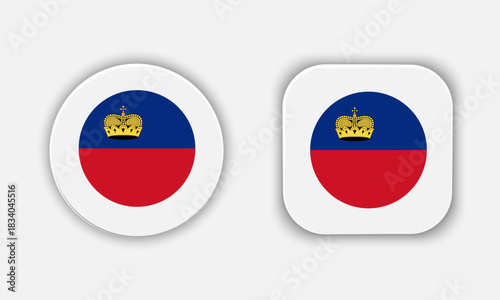 Liechtenstein Rounded National Flag Button Icon