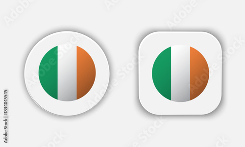 Free Download Ireland Rounded National Flag Button Icon - GFXLoad