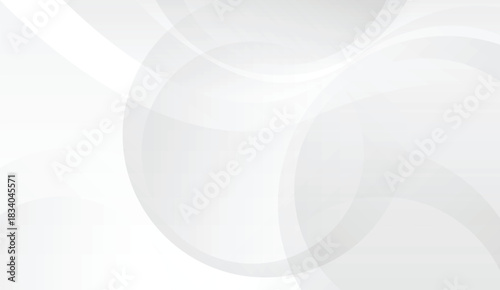 Abstract white background with translucent circles and curved lines for modern graphic design, presentations or any creative project offering a clean, elegant aesthetic