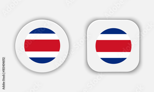 Free Download Costa Rica Rounded National Flag Button Icon - GFXLoad
