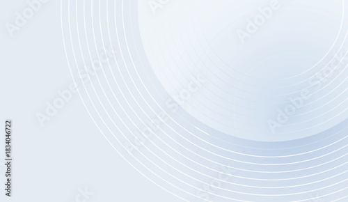 Abstract Circles, White and Light Blue, Concentric Lines, Soft Gradients, Background