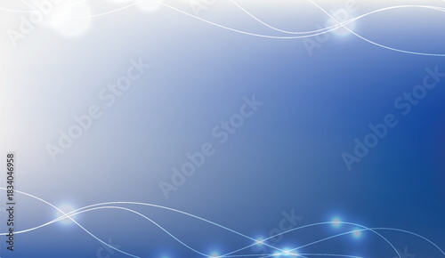 Abstract blue background, curved white lines, soft light effects, elegant design for presentations, websites and digital art backgrounds offering a calm and professional feel