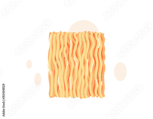 dry noodle illustration. dry instant noodles. fast food. flat style design. element. white background