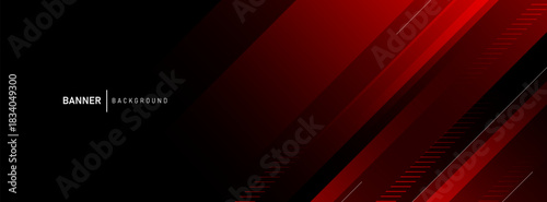 Vibrant Red Abstract Background with Dynamic Diagonal Lines and Geometric Shapes for Modern Design