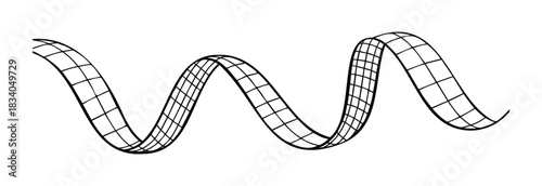 Abstract wireframe roller coaster track curving through space, representing motion, progress, and fun amusement park rides for graphic projects.