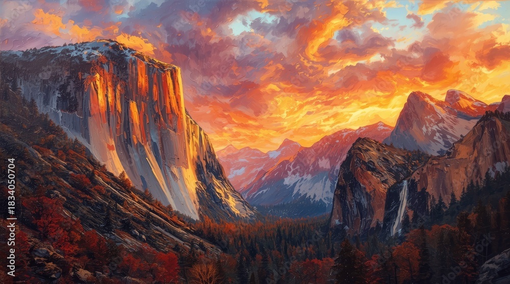 Fototapeta premium sunset over the mountains