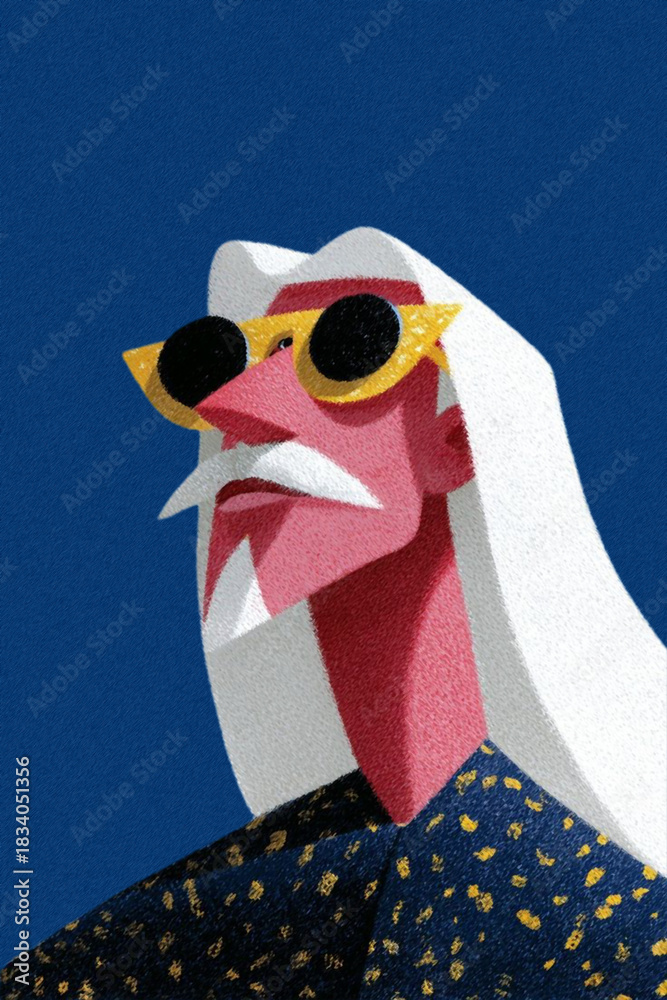 Fototapeta premium Stylish Arab Man in Traditional Headwear with Sunglasses — Modern Cultural Fusion Portrait