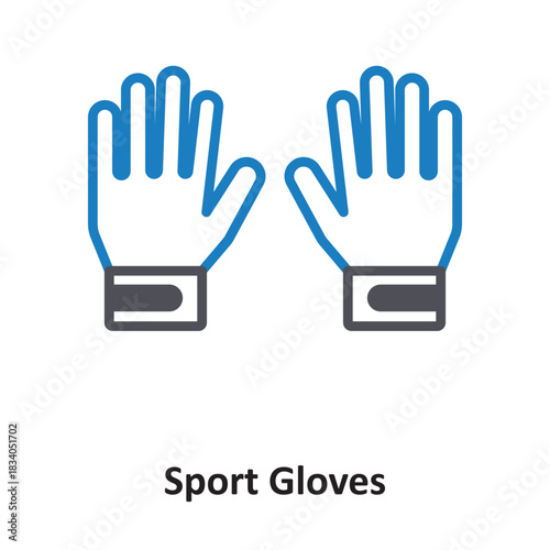 Sport Gloves Vector icon which can easily modify or edit