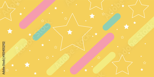 Yellow background abstract cute, geometric, shape.