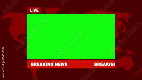 Wallpaper Mural Live breaking news lower third template with green screen. Modern broadcast graphics overlay for TV news and media in 4K. Modern news live streaming TV broadcast backdrop. Looping 4K video animation. Torontodigital.ca