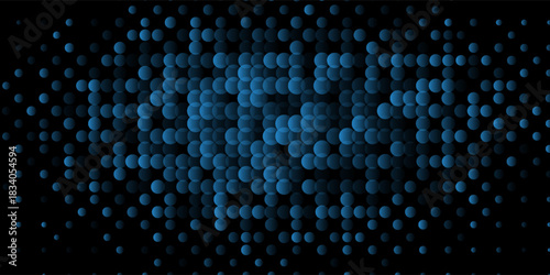 Abstract Digital Circles of Particles with Noise. Futuristic Circular Sound Wave. Big Data Visualization. 3D Virtual Space VR Cyberspace. Crypto Currency Concept. Vector Illustration eps 10