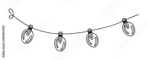 Whimsical string of light bulbs with a gentle curve, perfect for celebrations, parties, and festive holiday decor applications