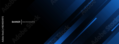 Modern Abstract Background Design Geometric Shapes in Blue for Website Banner