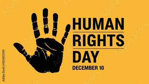 Remember Human Rights Day December 10 with this bold handprint design, symbolizing freedom, equality, and justice for all people everywhere