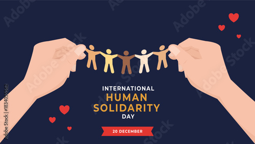 International human solidarity day flyer illustration