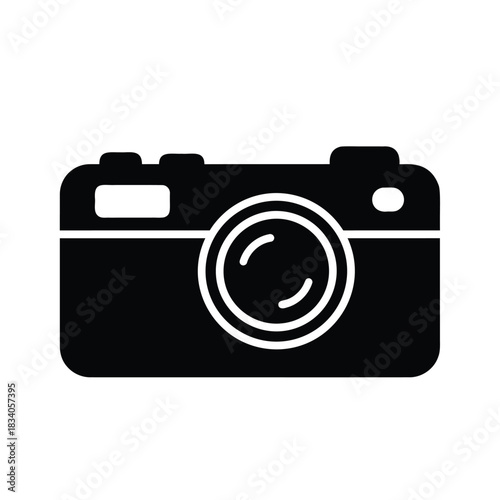 Black camera icon silhouette vector Keywords: camera, photography, photo, image, picture
