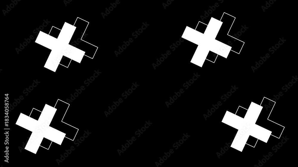 Fototapeta premium Abstract composition of white shapes against black background, IMG-20251204-WA0017