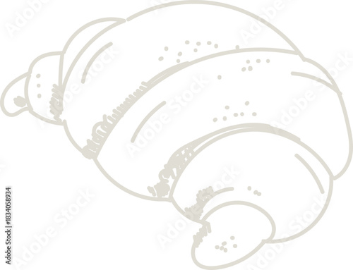 Hand Drawn Croissant Outline