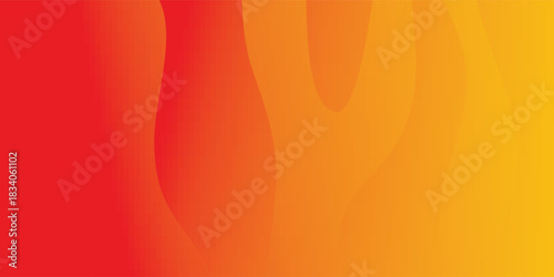 Warm Red Orange Yellow Gradient Abstract Background with Smooth Fluid Wavy Texture.