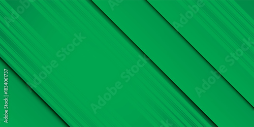 Vibrant green abstract background with dynamic diagonal lines and subtle shadows.