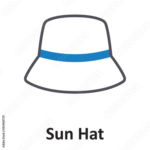 Sun Hat Vector icon which can easily modify or edit