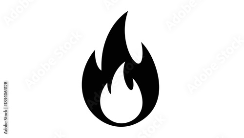 Stylized Flame Icon - Symbol of Fire and Energy.