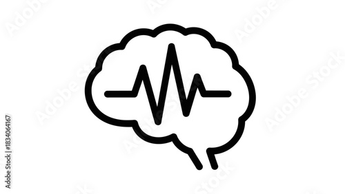 Brain wave icon representing mental activity and health.
