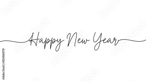 Elegant Happy New Year Calligraphy Design.