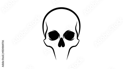Simple skull outline illustration on white background, perfect for design.