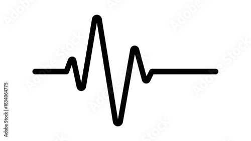 Black heartbeat pulse line icon on a white background.