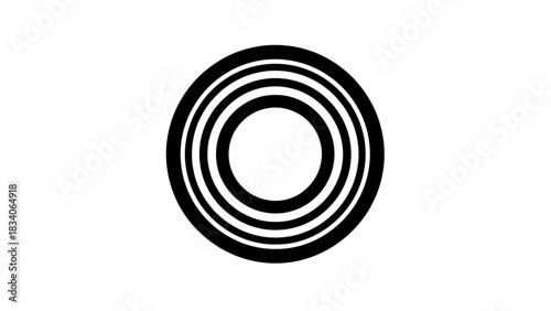 Abstract black concentric circles creating a hypnotic ripple effect.