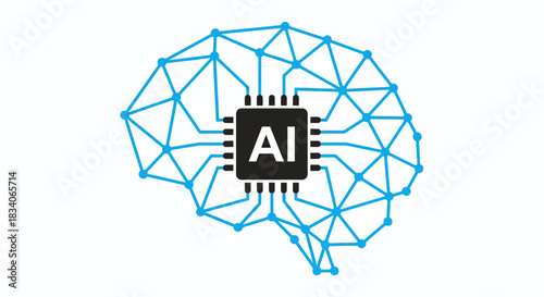AI Brain Circuit Technology Illustration