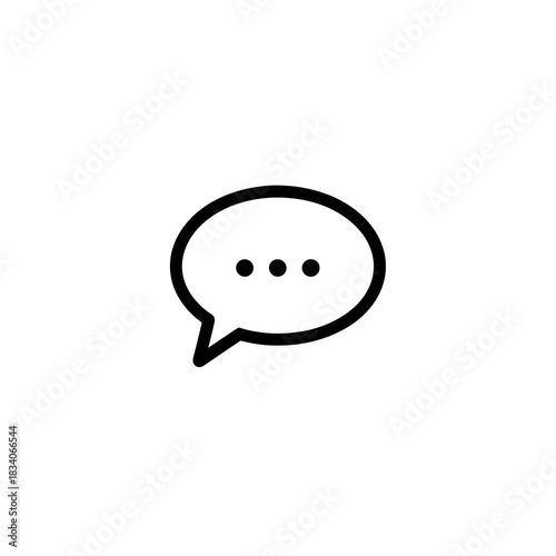 Minimalist speech bubble icon for flat design communication