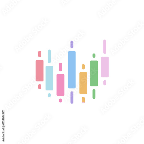 Minimalist vector design of a candlestick chart
