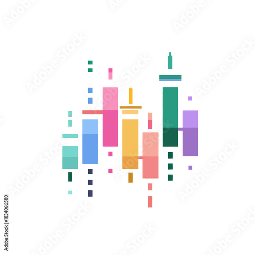 Minimalist vector design of a candlestick chart for finance