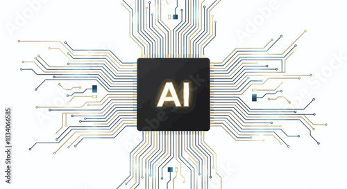AI Processor Circuit Board Illustration