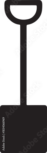 Silhouette shovel with a clean rectangular blade and a straight, minimal handle design.