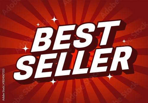 A bold graphic design featuring the text best seller on a red background with starburst effects