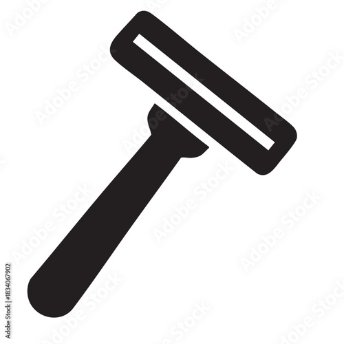 Black and white razor icon clip art for shaving hair removal and personal hygiene