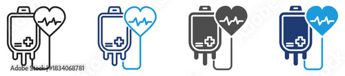 blood donation icon set multiple style