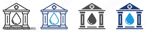 blood bank icon set multiple style