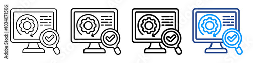Continuous Monitoring Icon Different Style Outline Collection Set.