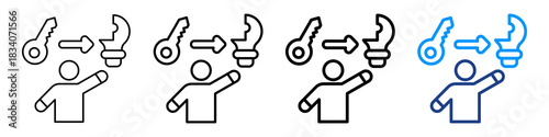Problem Solving Icon Different Style Outline Collection Set.