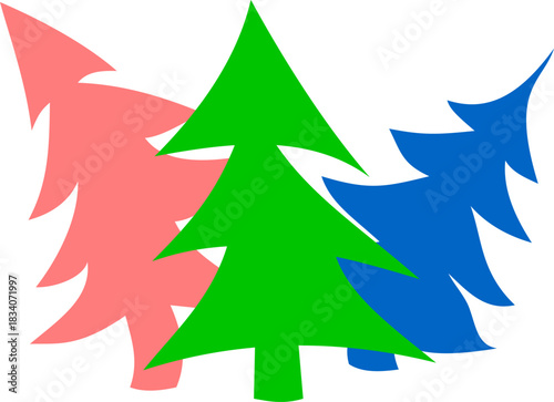Christmas Tree Silhouettes Vector Illustration