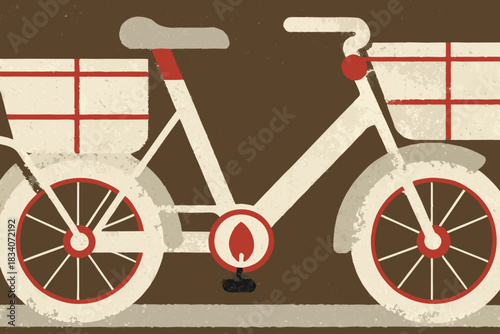 Futuristic Electric Cargo Bike Delivery: Eco-Friendly Sustainable Logistics and Transportation Vector